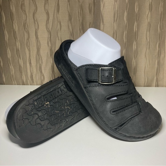 Birkenstock Shoes - Tatami Birkenstock Women’s 8 Men's 6 Black Leather Clogs Mules Slip On